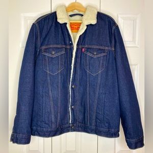 🆕 Levis Men's Trucker Denim Sherpa Jacket - XL